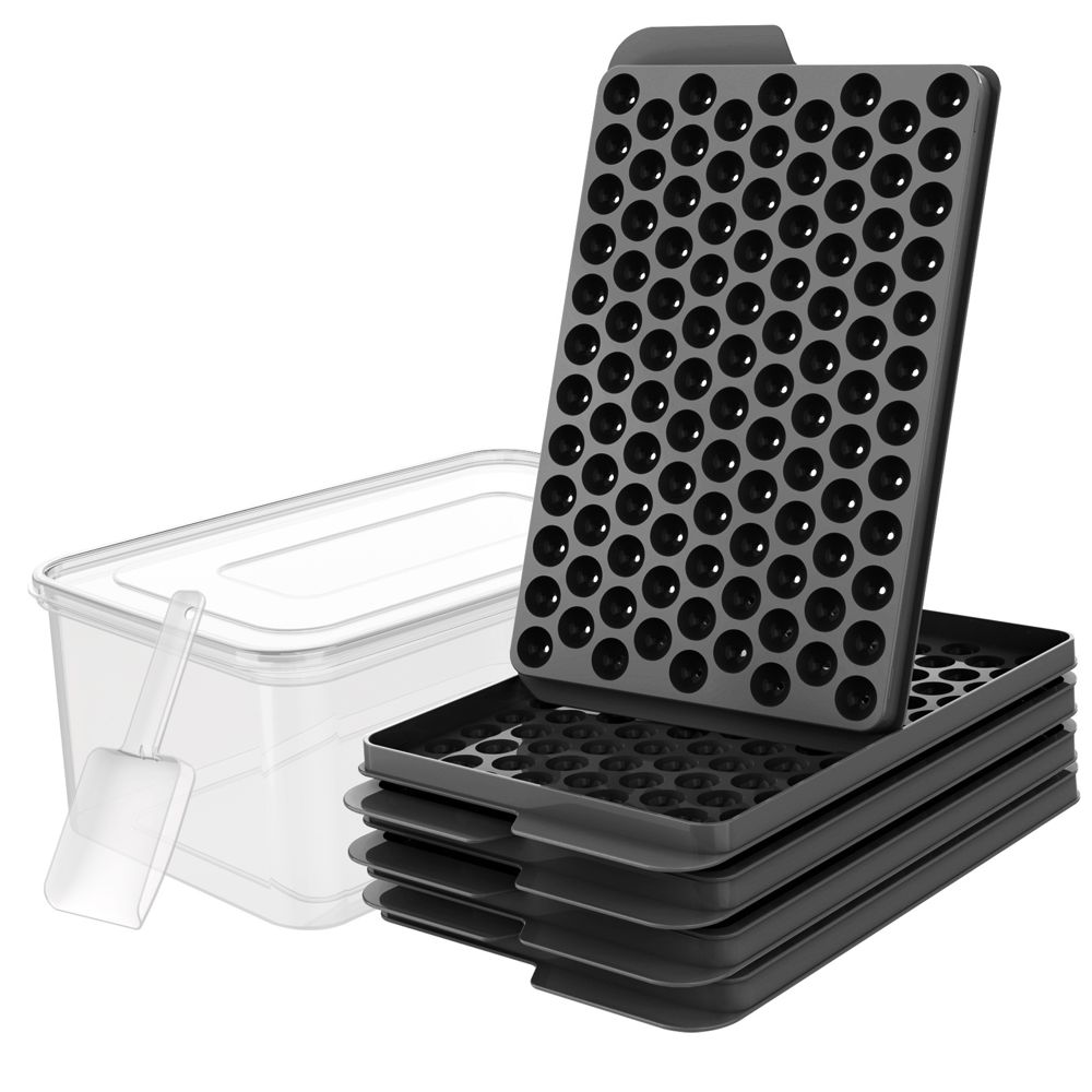 Chill Ice Ball Trays in Charcoal with storage bin